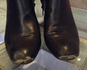 fake leather boots peeling