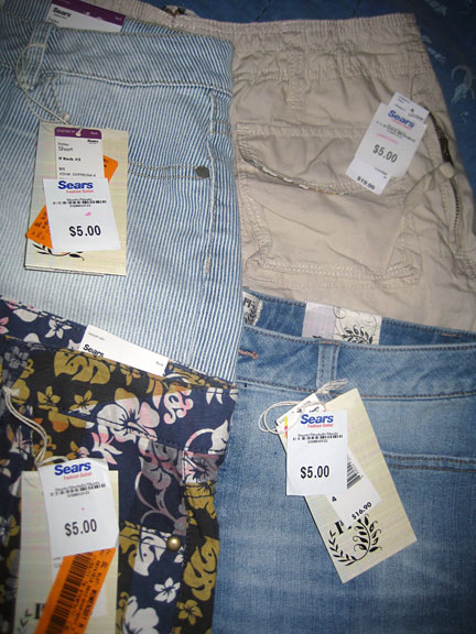 Summer shorts savings at Sears Outlet: 6 pairs of shorts for $3.33 each… plus FREE jeans!