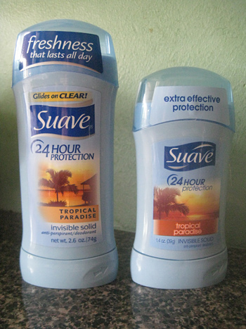 The shrinking Suave deodorant – now 47% smaller!