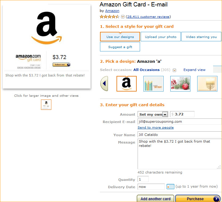 Use up your old Visa gift cards to shop on Amazon! Jill Cataldo