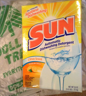 Phosphate dishwasher detergent fans: Look what I found at Dollar Tree