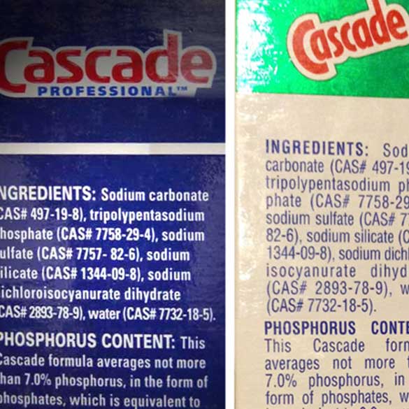 Phosphate dishwasher detergent fans: Cascade Professional returns under a new name