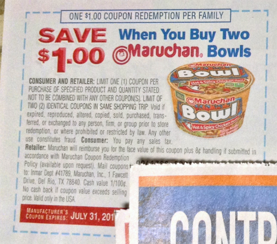 Coupon redemption confusion: Can I borrow your family?