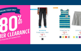 TODAY ONLY: 80% off clearance kids’ clothing at The Children’s Place! $1.88 tank tops, $3.56 jeans!