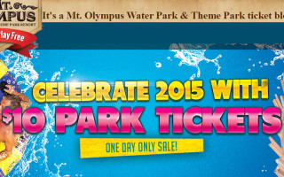 Wisconsin Dells Mt. Olympus: $10 Water & theme park tickets!