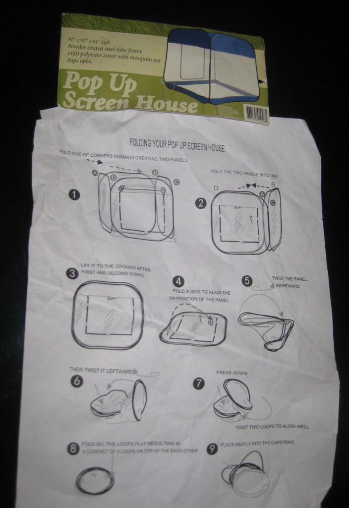 screen house instructions