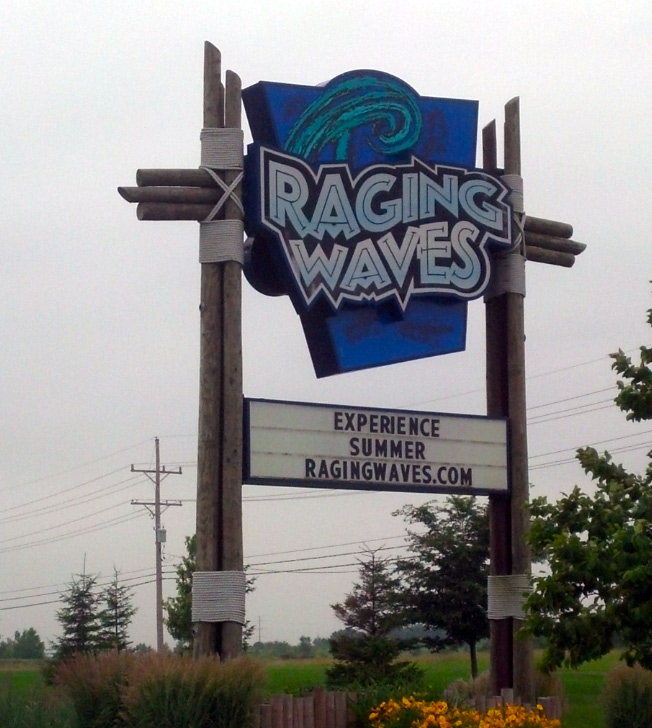 Raging Waves sign
