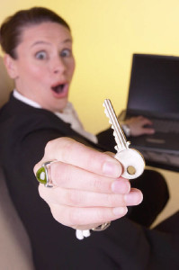 woman with key