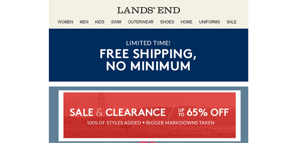 FREE shipping at Lands' End through September 17 Jill Cataldo