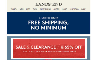 FREE shipping at Lands’ End through September 17