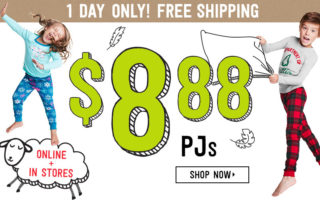 Today only: FREE shipping at Crazy 8 plus $8.88 PJs!