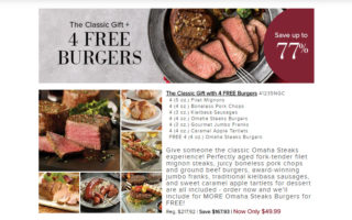 Send the gift of MEAT! $217 Omaha Steaks gift box for $49.99