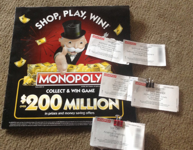 Have you won anything with JewelOsco's Monopoly? Jill Cataldo