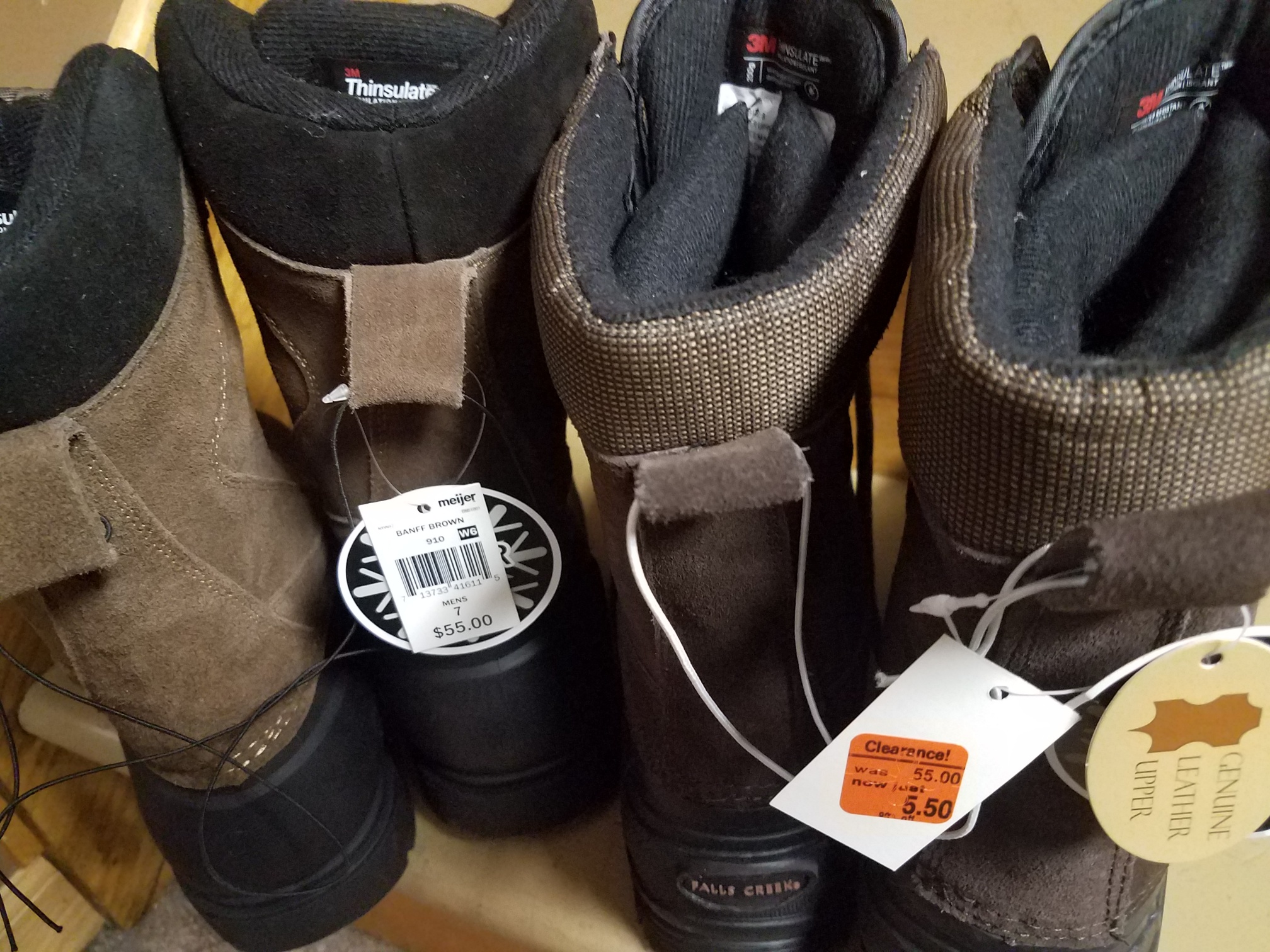 winter boot clearance at Meijer 