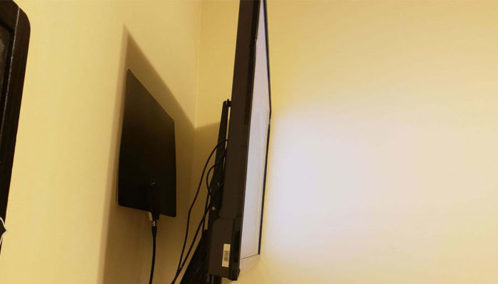 A cutting-edge, “cutting board” over-the-air television antenna