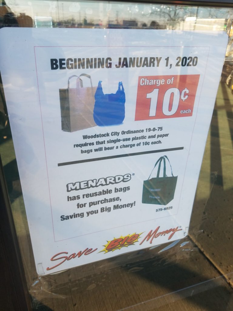 Woodstock, Illinois has a new .10 shopping bag tax Jill Cataldo