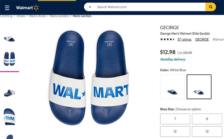 Walmart Branded Sandals